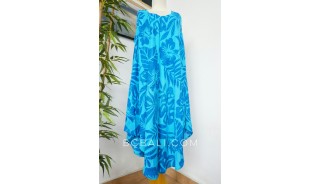 blue ocean hand printing rayon flower bamboo dress bali 